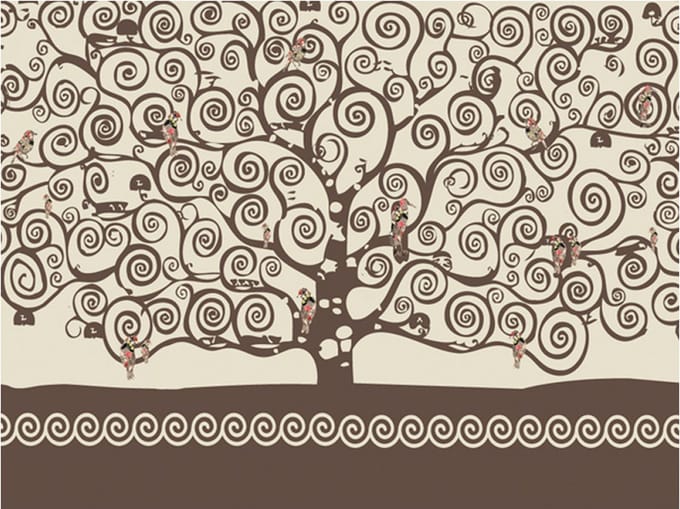 Fotobehang - Spiral branches.
