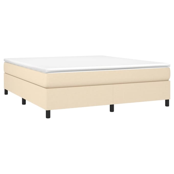 vidaXL - Boxspring - bed - stof - crèmekleurig - 160x200 - cm