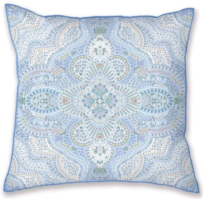 Pip Studio Moon Flower Vierkant Decoratiekussen - Blauw (53x53 cm)