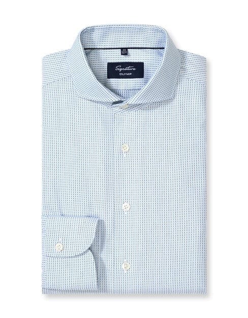 OLYMP Signature Overhemd, Tailored Fit, Signature Cutaway, Bleu