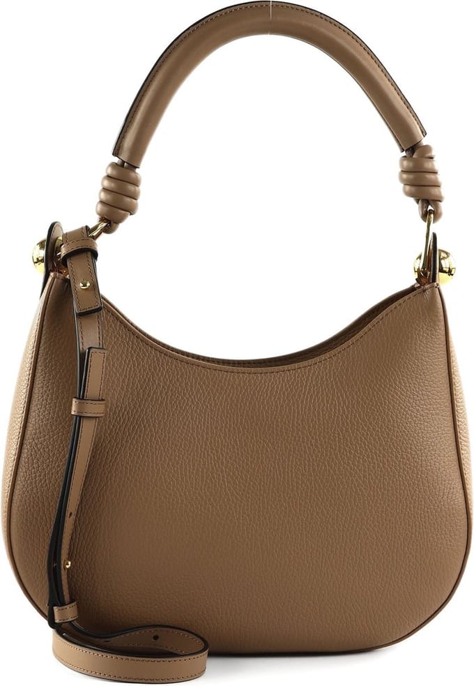 FURLA Leren Schoudertas Sfera Hobo Deserto Lichtbruin