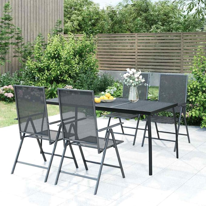 vidaXL - 5-delige - Tuinset - staal - antracietkleurig