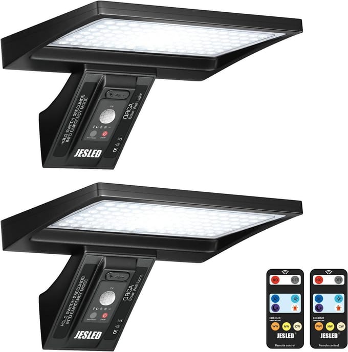 Krachtige Solar Buitenlamp met Bewegingssensor - 104 LED's & 3 Kleurtemperaturen