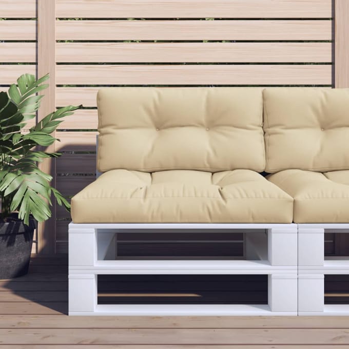 vidaXL - Palletkussens - 2 - st - stof - beige