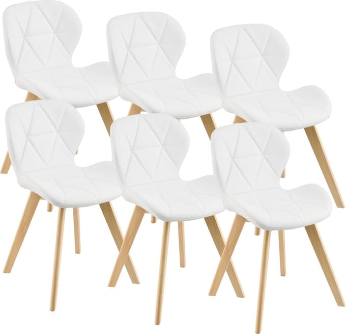Eetkamerstoel Almhult 81x57x49 cm set van 6 wit