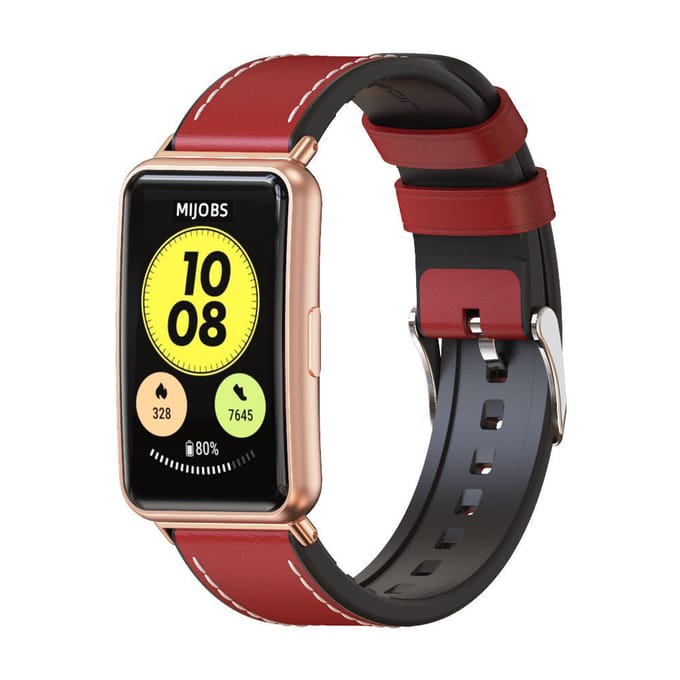 Huawei Watch Fit New leren hybrid bandje (rood)