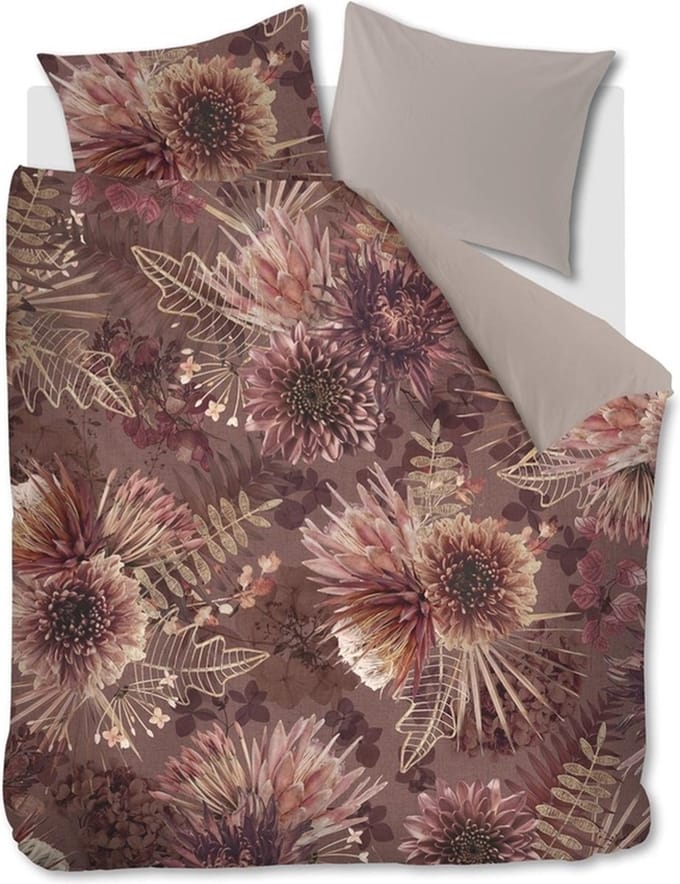Riviera Maison Protea dekbedovertrek - Tweepersoons - 200x200/220 - Steenrood