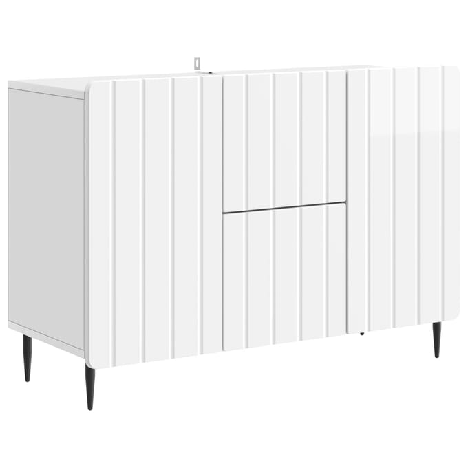 vidaXL - Dressoir - met - lade - Hoogglans - Wit - 89 - x - 34,5 - x - 62 - cm - Bewerkt - hout