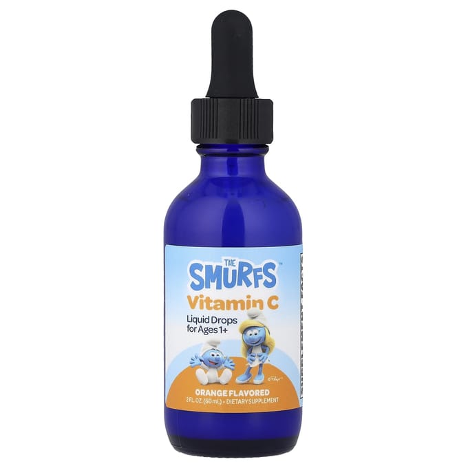 Les Schtroumpfs, Gouttes Liquides Vitamine C, Dès 1 an, Orange, 60 ml (2 fl oz)