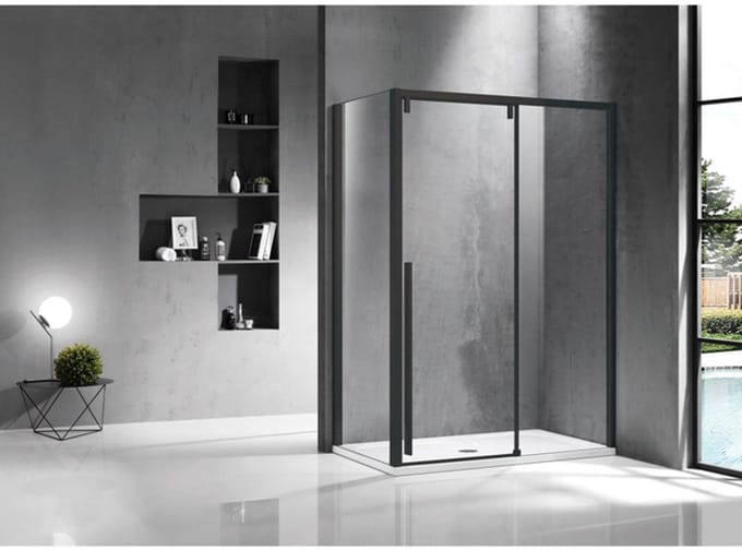 FugaFlow Efficiente Vetro Schuifdeur - 140x200cm - softclose - links/rechts - zwart mat