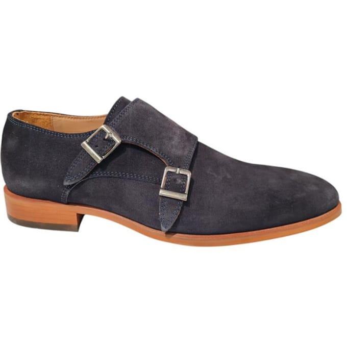 Melik Marvin Donkerblauw Suede Heren Geklede Instapschoenen - Blauw - 42