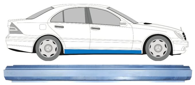 Reparatie dorpel voor Mercedes C-Class W203 2000-2007 / Links = Rechts