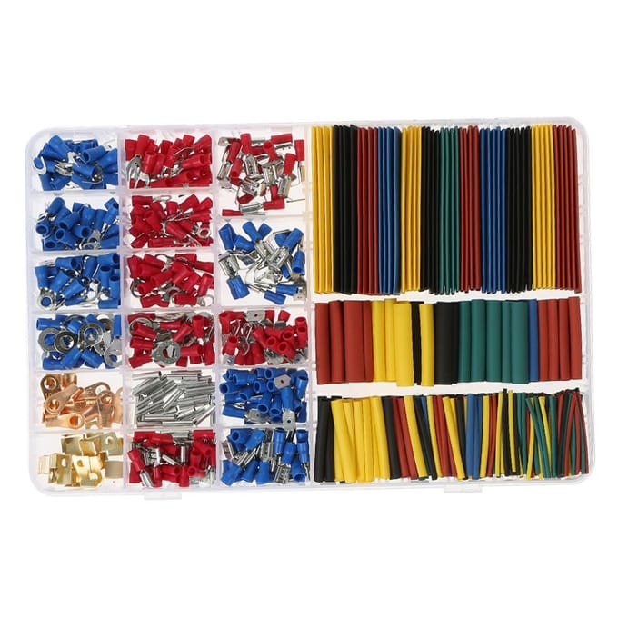 Ensemble de câbles électriques pour voiture 678 pièces - 350 connecteurs de bornes + 328 pièces 2:1 tube rétractable