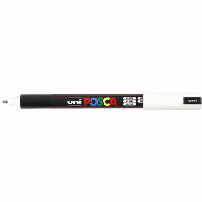 Posca Marker, afm PC-1MR, lijndikte 0,7 mm, extra-fijn, wit, 1 stuk