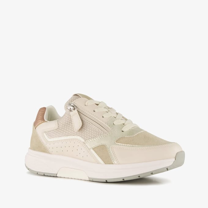 Blue Box dames sneakers beige goud - Maat 41 - Uitneembare zool