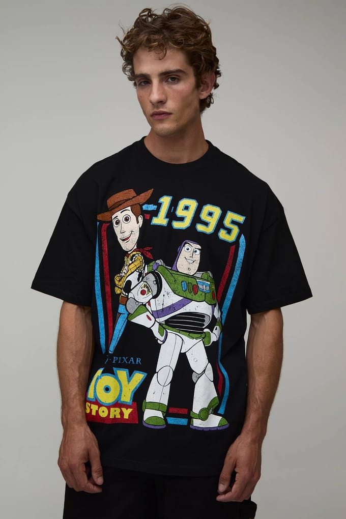 Oversized T-shirt Met Toy Story Licentieprint | Black | Size Large