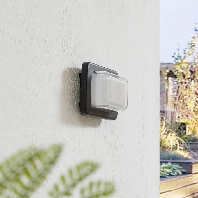 Lindby LED buiten wandlamp Sibara, antraciet, hoekig, IP54
