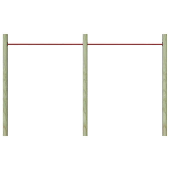 vidaXL Rekstokken 2 st 125 cm staal rood