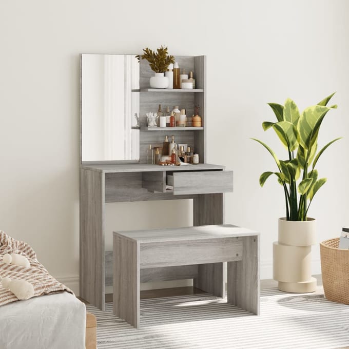 vidaXL - Kaptafelset - 74,5x40x141 - cm - grijs - sonoma