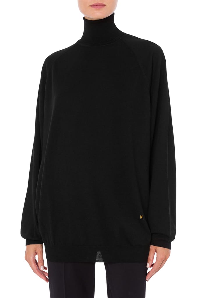 Moschino Wool Sweater With Golden M Cut-out Black Größe: 36 | Pullover Outlet | Damen | Schwarz
