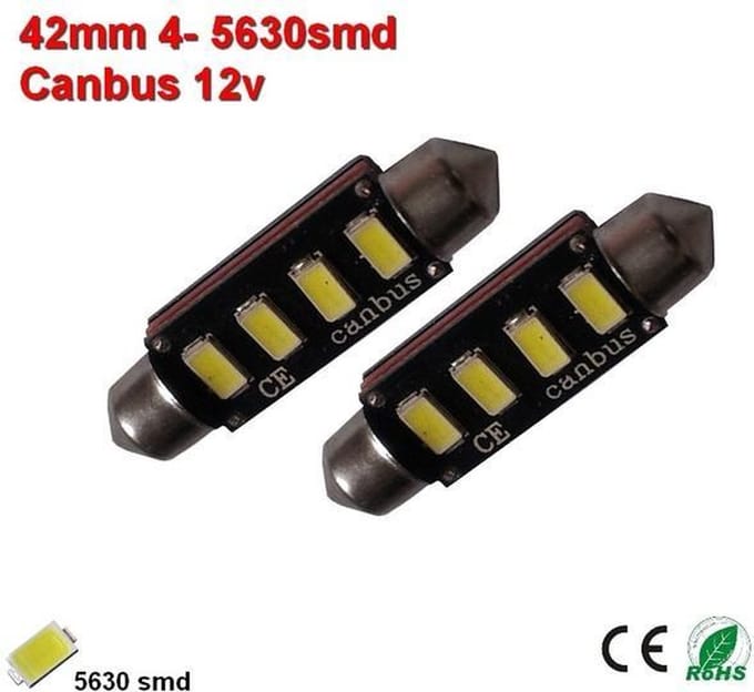 2x 12v Canbus 42mm 4x 5630SMD (120 lumen)