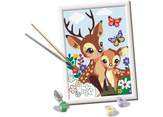 Ravensburger - CreArt Junior - Vrolijke Herten - Creativiteit, Verfproducten - Schilderen op Nummer