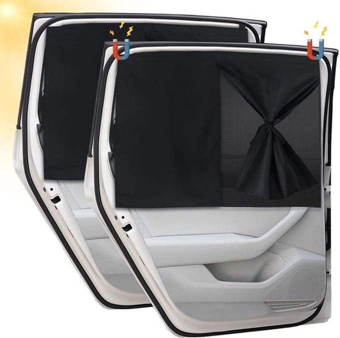 Zonwering Auto - 2 Stuks - Magnetisch - Dubbellaags - UV-Bescherming - Privacy - Effectieve Hittebescherming - Autozonwering