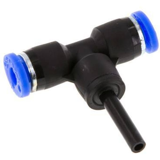 4mm x 4mm T-koppeling PBT Insteekfitting Plug NBR [2 Stuks]