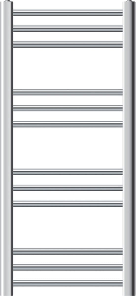 Badkamerradiator Sahara 400x800 mm chroom gebogen met zijaansluiting