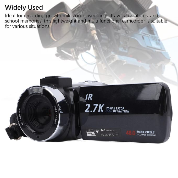 Videocamera Camcorder 2.7K Digitale Camera Recorder 48MP 3.0 Inch Rotatie TFT-scherm 16X Digitaal