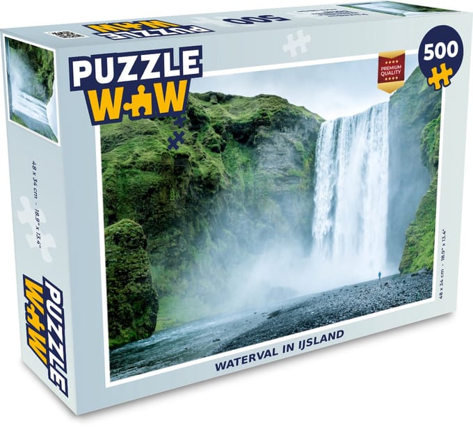 Puzzel Waterval - IJsland - Groen - Legpuzzel - Puzzel 500 stukjes