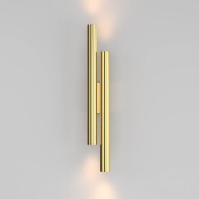 Maytoni LED wandlamp Calipso, messing, hoogte 49 cm, metaal, 4-lamps