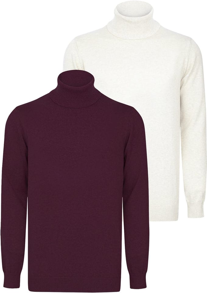 Felix Hardy Colturi - Trui 2 Pack - 100% Katoen Heren Ecru-Bordeaux - 2Xl