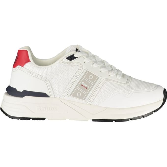 Blauer Witte Polyester Heren Sneaker