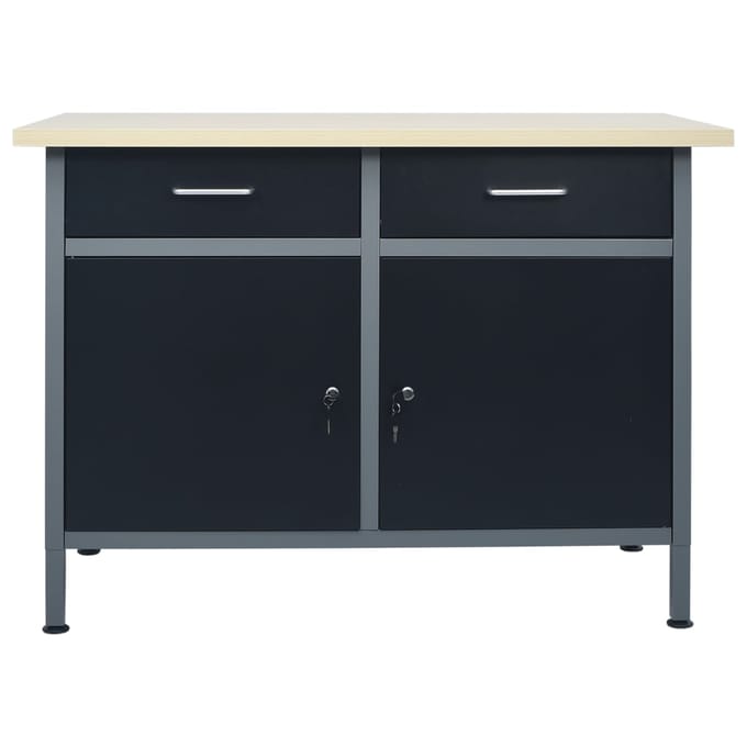 vidaXL - Werkbank - 120x60x85 - cm - staal - zwart