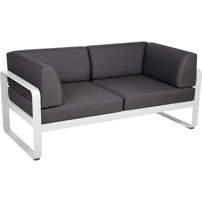 Fermob BELLEVIE club sofa 2 zits - 01 katoenwit - A3 grafietgrijs