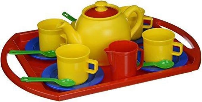 Dantoy Tea set on tray in net 18 pcs