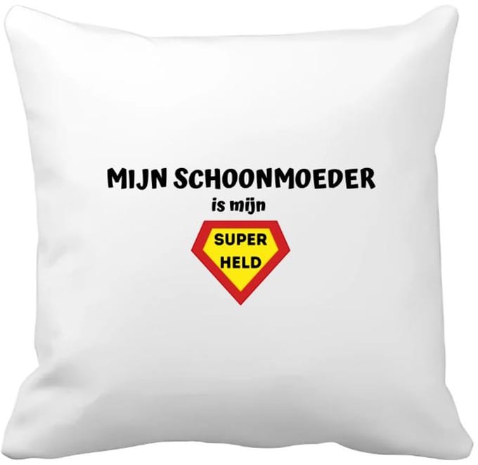 Akyol - mijn schoonmoeder is mijn superheld Kussen hoes - Schoonmoeder - super schoonmoeder - moeder cadeautjes - moederdag - verjaardag - geschenk - kado - 40 bij 40 cm