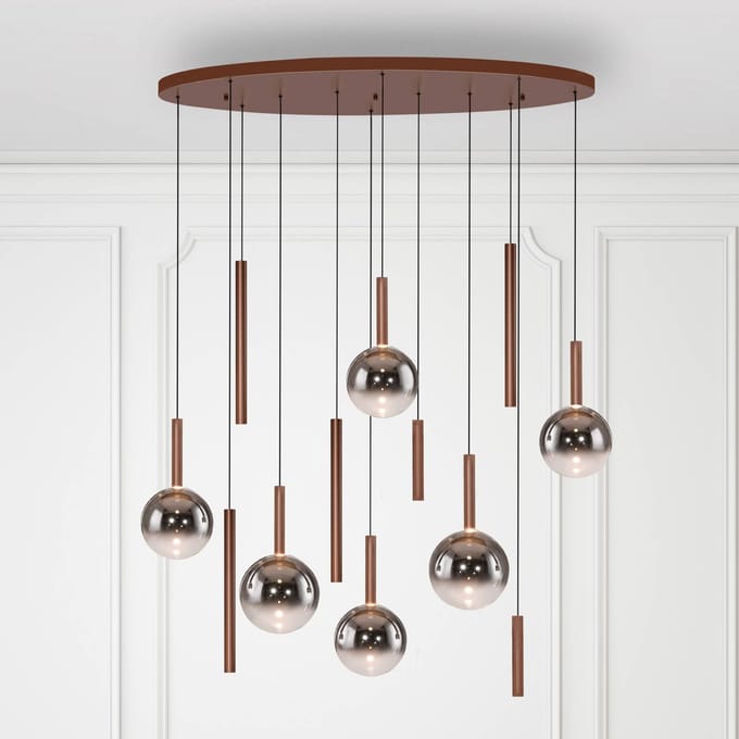 Paul Neuhaus LED hanglamp Bowl, Ø 120 cm, bruin/grijs