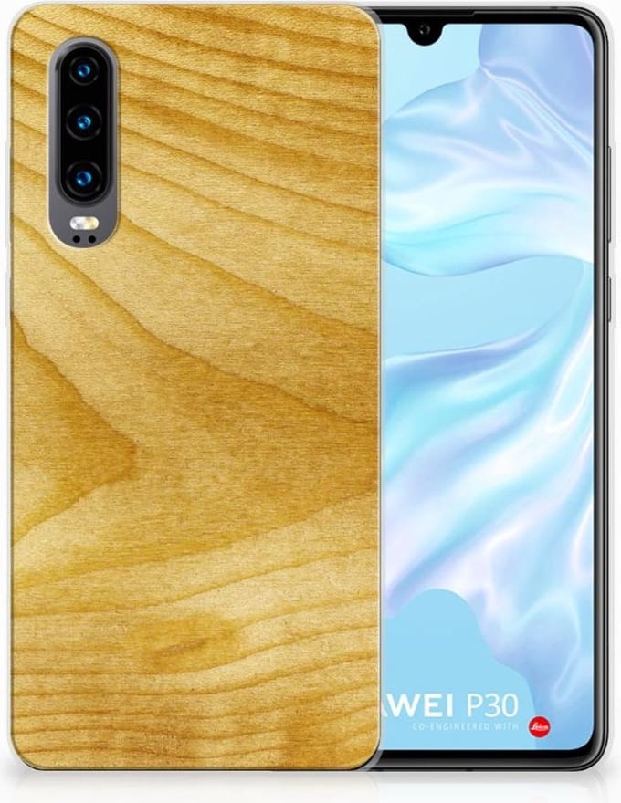 Huawei P30 Bumper Hoesje Licht Hout