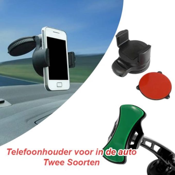 Telefoonhouder voor in de Auto – Twee Soorten ( 2-stuks )
