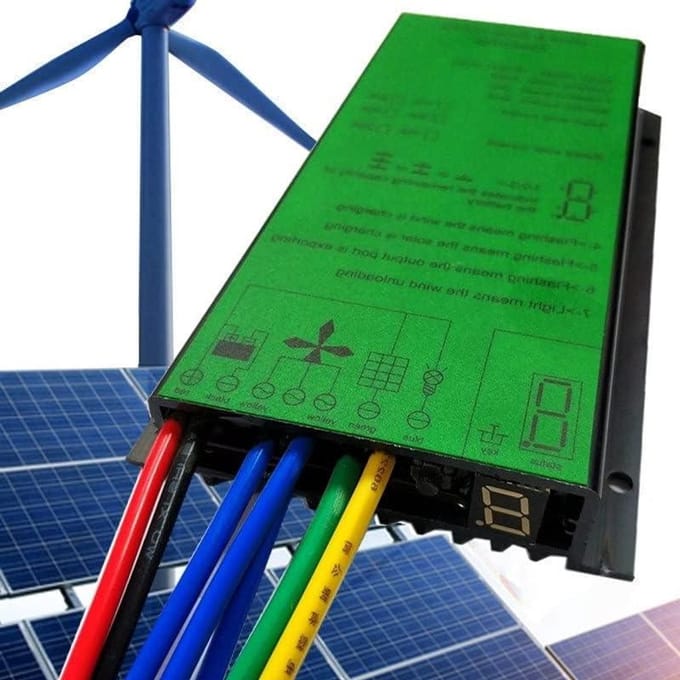 Zonne Wind Controller - Hybride Lader - Energiebeheer - Automatische Spanning Herkenning - 24V 600W - Zilver