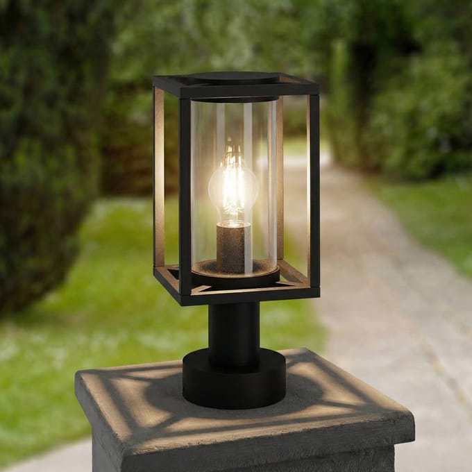 Lucande - Sokkellamp - 1licht - Aluminium, glas - H: 36.6 cm - E27 - antraciet