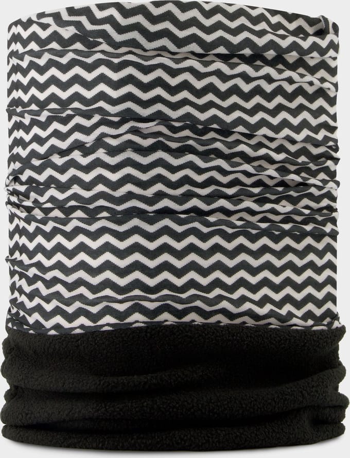 Poederbaas Nekwarmer Zwart / Wit - One Size - Multifunctioneel - Nekwarmer met Fleece aan de onderzijde