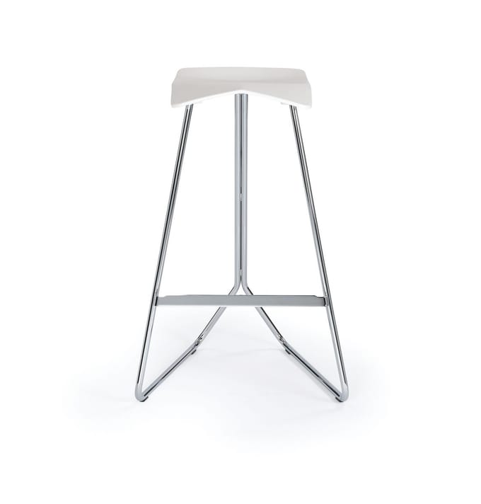 ClassiCon Triton barkruk - verchroomd - kernleer wit