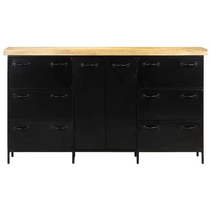 vidaXL - Dressoir - 140x38x76 - cm - ruw - mangohout