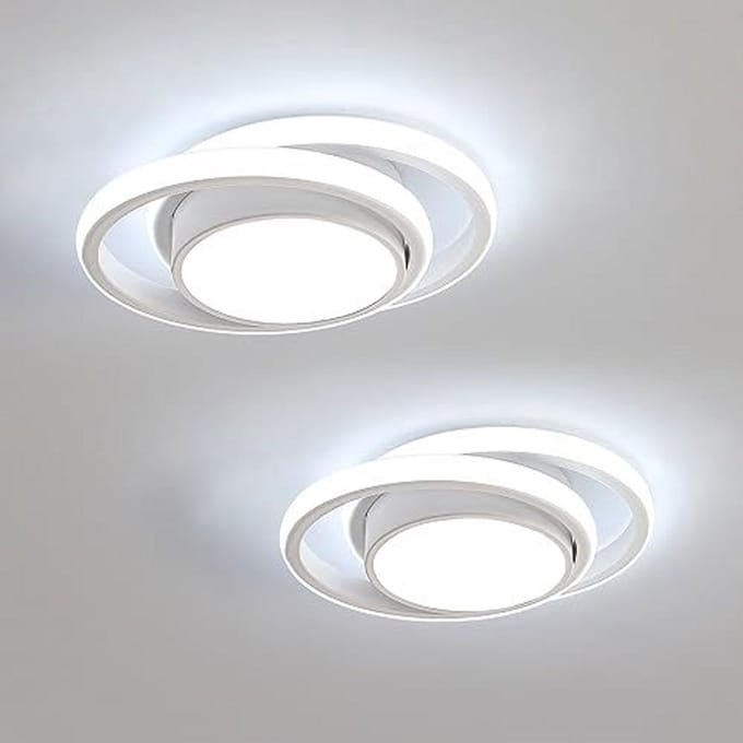 Haobosic Dubbele Cirkel - LED Plafondlamp - Wit - 27x22cm - Wit Licht