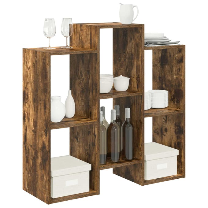 vidaXL - Dressoir - Rook - Eiken - 90 - x - 30 - x - 90 - cm