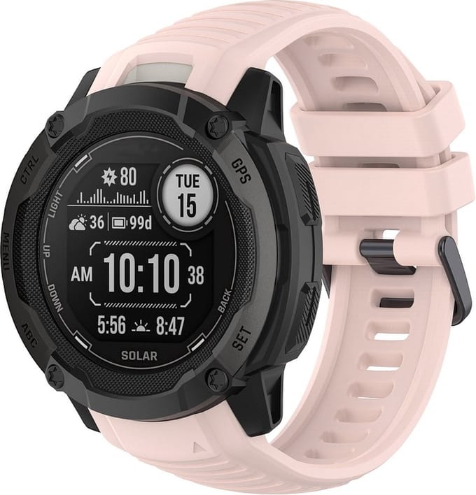 Siliconen bandje - geschikt voor Garmin Instinct 2X (Solar) - roze
