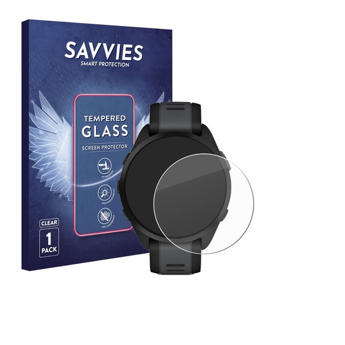 Savvies - Glas Screenprotector voor Garmin Forerunner 165 Music - Gehard Beschermglas 9H